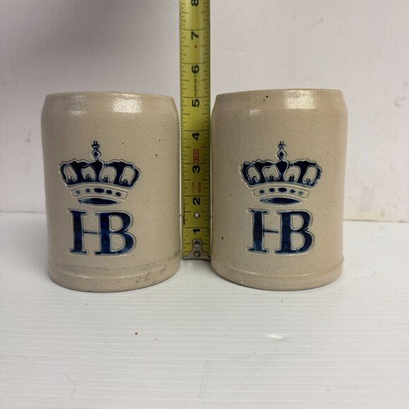 Vintage HB Hofbrauhaus Beer Stein Mug Blue Logo .5 L Stoneware W. Germany -1202 - Picture 9 of 10
